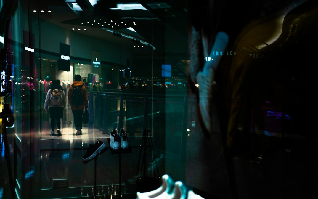 security guard watching mall