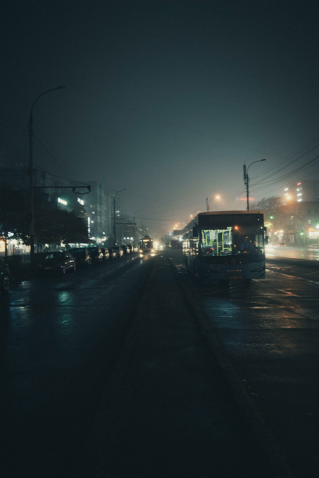 City streets in a misty evening mood